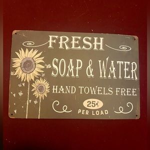 FRESH SOAP/hand washing metal sign